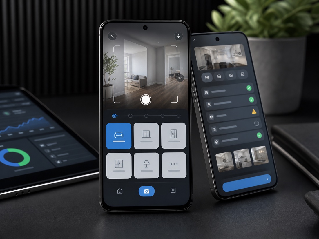 LeaseLens property inspection mobile app mockup